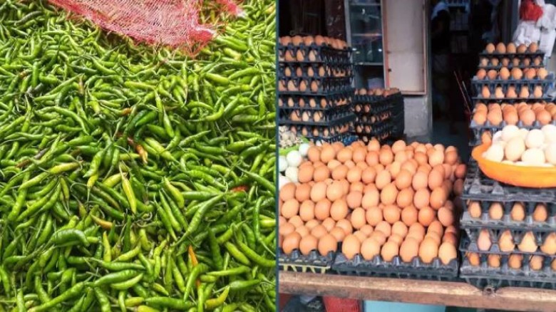 ঝাল কমেছে কাঁচামরিচের, ডিমের হালি ৪৮ টাকা