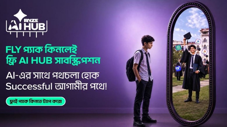 রাইজ ফ্লাই প্যাকে মিলছে ফ্রি এআই টুল ব্যবহারের সুযোগ